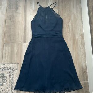 Amsale blue short dress. Size 6. Worn one time.